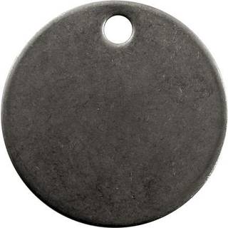 Mærkeskilt Ø32 mm rustfrit stål med Ø4 mm hul (10 stk)