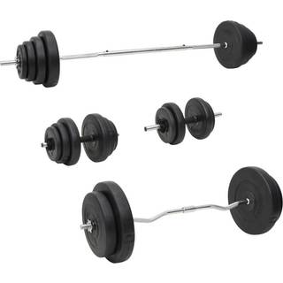 vægtstang og håndvægt med skiver 120 kg