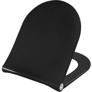 Presalit Toiletsæde Spira S1060 med soft close, lift-off og Polygiene, Sort, Universalbeslag, bundmonteret