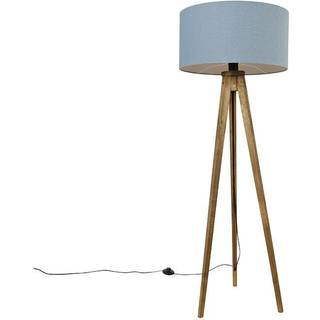 Landligt stativ vintage træ med lyseblå skygge 50 cm - Tripod Classic