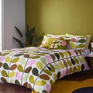 Orla Kiely Orla Kiely Green Multi Stem 100% Cotton Duvet Cover and Pillowcase Set