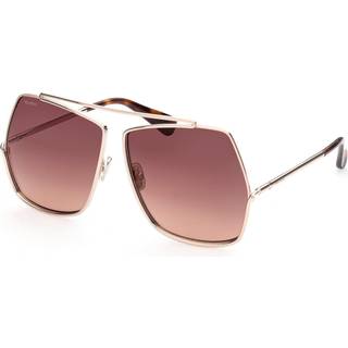 Max Mara Kvinde MM0006 ELSA 28F Solbriller Metal Guld Brun Geometrisk Normal Skygge