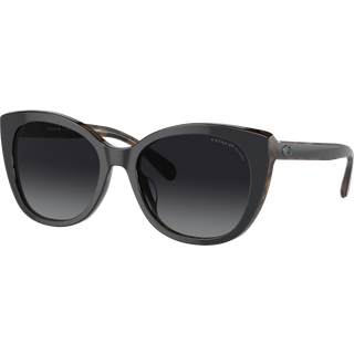 Coach HC8365U CH566 Asian Fit Polarized 5764T3 55 Solbriller Kvinder Black - Black on Tortoise - 55mm