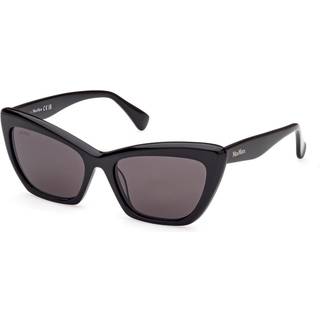 Max Mara Kvinde MM0063 LOGO14 01A Solbriller Acetat Sort Røg Cat Eye Normal