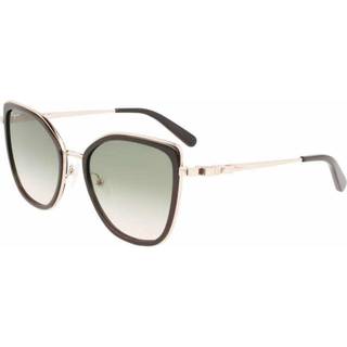 Ferragamo Kvinde SF293S 771 Solbriller Metal Sort Grøn Cat Eye Normal