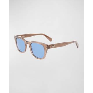 Ferragamo Mand SF1057S 232 Solbriller Acetat Brun Blå Firkantet Normal Fotokromatisk
