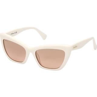 Max Mara Kvinde MM0063 LOGO14 21G Solbriller Acetat Hvid Brun Cat Eye Normal Spejl