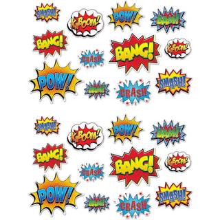 Beistle Hero Action Sign outs 24 stykker Tegneserie dekorationer f?dselsdagsfest forsyninger 6 - 12,5 flerfarvet