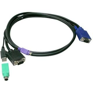 LevelOne ACC-3202 - keyboard / video / mouse (KVM) cable kit - HD-15 (VGA) to USB PS/2 HD-15 (VGA) - 3 m