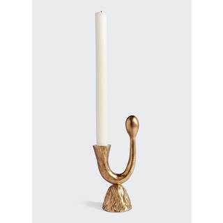L'Objet Candlelight And Scents - 'Horn' Candlestick in Antique gold Brass