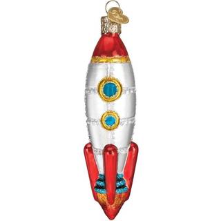 Old World Christmas Glass Blæst Ornament til juletræ raketskib