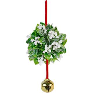 Ornativitet misteltoe bold jul ornament - ferie kysse misteltoe klokke h?ngende kys dekoration til d?r?bning bue loft jul indretning 10 """"