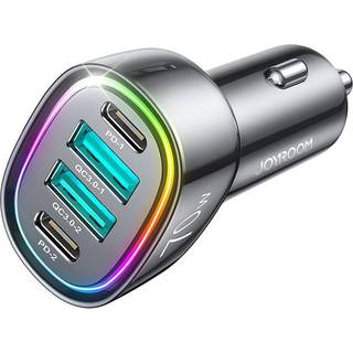 Joyroom Biloplader med 2 x USB-C, 2 x USB 70W - Sort