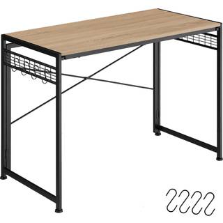 Skrivebord Peterson foldbart 102x51x77cm - Industrielt lyst træ, egetræ Sonoma