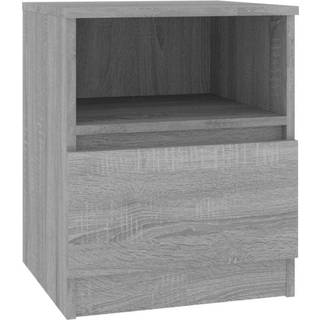 sengebord 40x40x50 cm konstrueret træ grå sonoma-eg