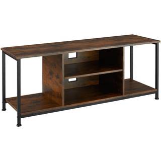 Tv-bord med 4 åbne rum og justerbar hylde - 120 cm,Industrielt mørkt træ, rustikt