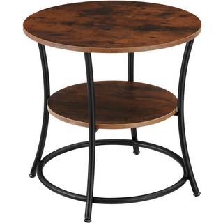 Sidebord Saint Louis 55x56cm - Industrielt mørkt træ, rustikt