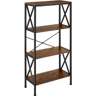 Reol Barry 61,5x31,5x133,5cm - Industrielt mørkt træ, rustikt