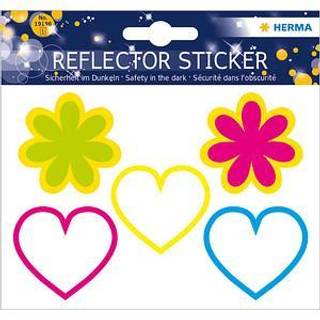 Reflekterende klistermærker, 5 stk - Blomster og hjerter
