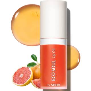 Thesaem Eco Soul Lip Oil 03 Grapefrugt - Plumping & Hydrating Lip Oil For Nourish & Moisturize Lips - Grapefruit Extract & Jojoba Oil - Lips Soft