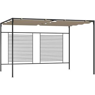 pavillon med sammenrulleligt tag 3x4x2,3 cm 180 g/m² gråbrun