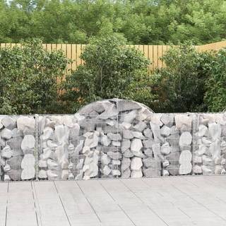 buede gabionkurve 20 stk. 200x30x80/100 cm galvaniseret jern