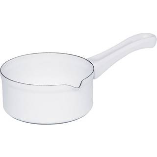 Riess Classic Weiß Baby-Stielkasserolle 14 cm / 0,75 L - Emaille - Weiß
