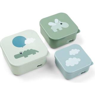 Done By Deer Snack boks sæt 3 stk Happy clouds - Grøn