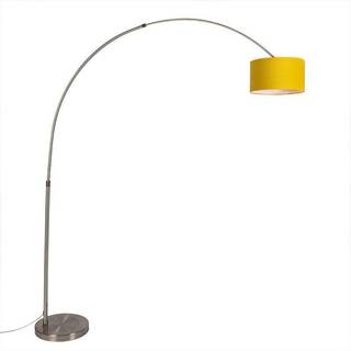 Bue lampe stål med gul skærm 35/35/20 - XL