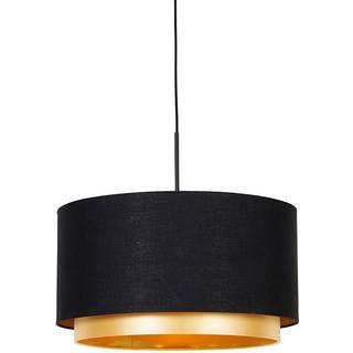 Moderne pendellampe sort med guld 47 cm Duo skærm - Combi