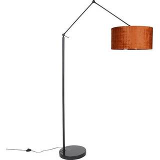 Moderne gulvlampe sort med orange skærm 50 cm - Editor