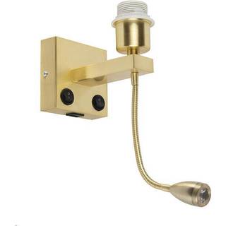 Art Deco væglampe guld med USB og fleksibel arm - Brescia Combi