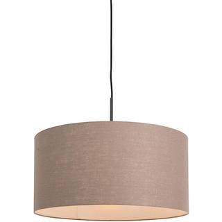Rustik pendellampe sort med brun skærm 50 cm - Combi 1
