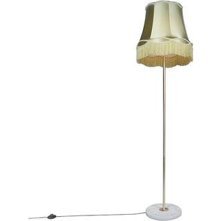 Retro gulvlampe messing med mormorslampeskærm grøn 45 cm - Kaso