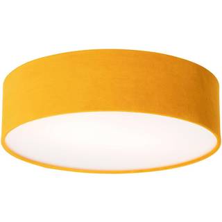 Moderne loftslampe okkergul 40 cm med guldindvendig - Drum