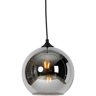 Art Deco Pendellampe sort med røgglas - Wallace