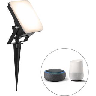 Smart spotlight sort 12,8 cm inkl. LED IP65 med jordspyd - Ruud