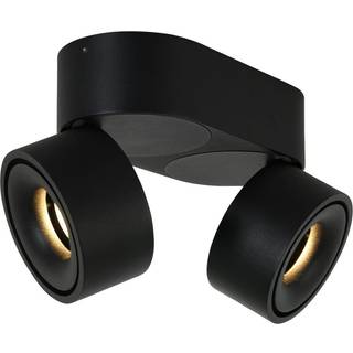 LED-loftspot Fez, sort, 2 lyskilder, metal, drejelig