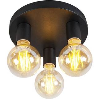 Smart moderne loftslampe sort inkl. 3 WiFi G95 - Facil