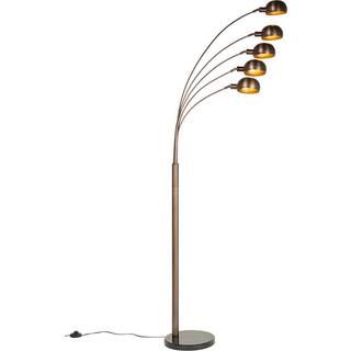 Design gulvlampe mørk bronze med guld 5-lys - Sixties Marmo