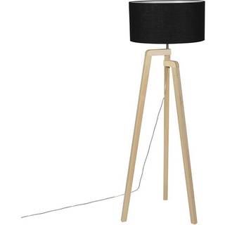 Moderne gulvlampe træ med sort skygge 45 cm - Puros