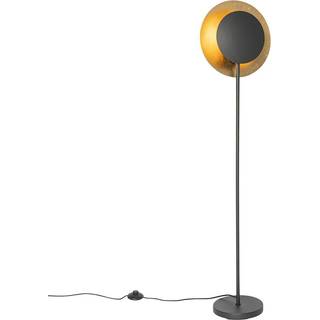 Art Deco gulvlampe sort med guld - Emilienne