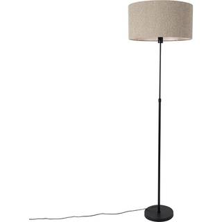 Gulvlampe sort justerbar med boucle-skærm taupe 50 cm - Parte