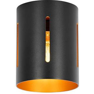 Design loftslampe sort med guld interiør - Yana