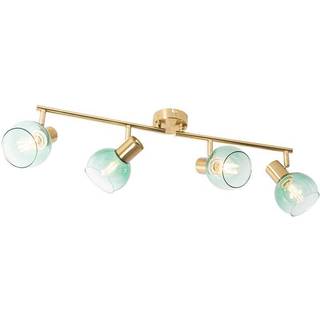 Art Deco spot guld med grønt glas 4-lys - Vidro