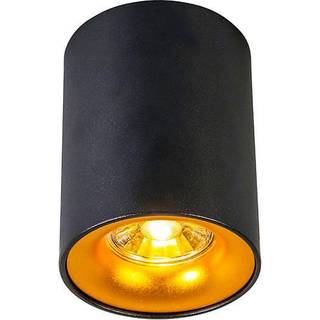 Smart spotlight sort med guld inkl. GU10 WiFi lyspære - Ronda
