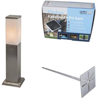 Udendørslampe stål 45 cm IP44 - Malios med jordspyd og kabelgennemføring
