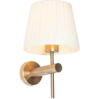 Moderne væglampe hvid med bronze - Pluk