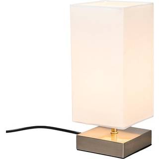 Moderne bordlampe hvid med stål - Milo