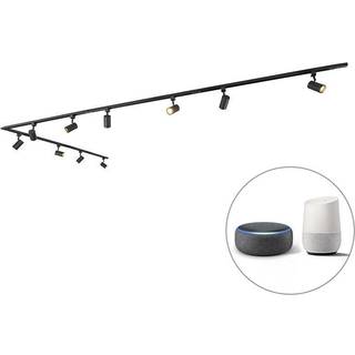 Smart skinnesystem sort 1-faset 10-lys inkl. Wifi GU10 - Jeana